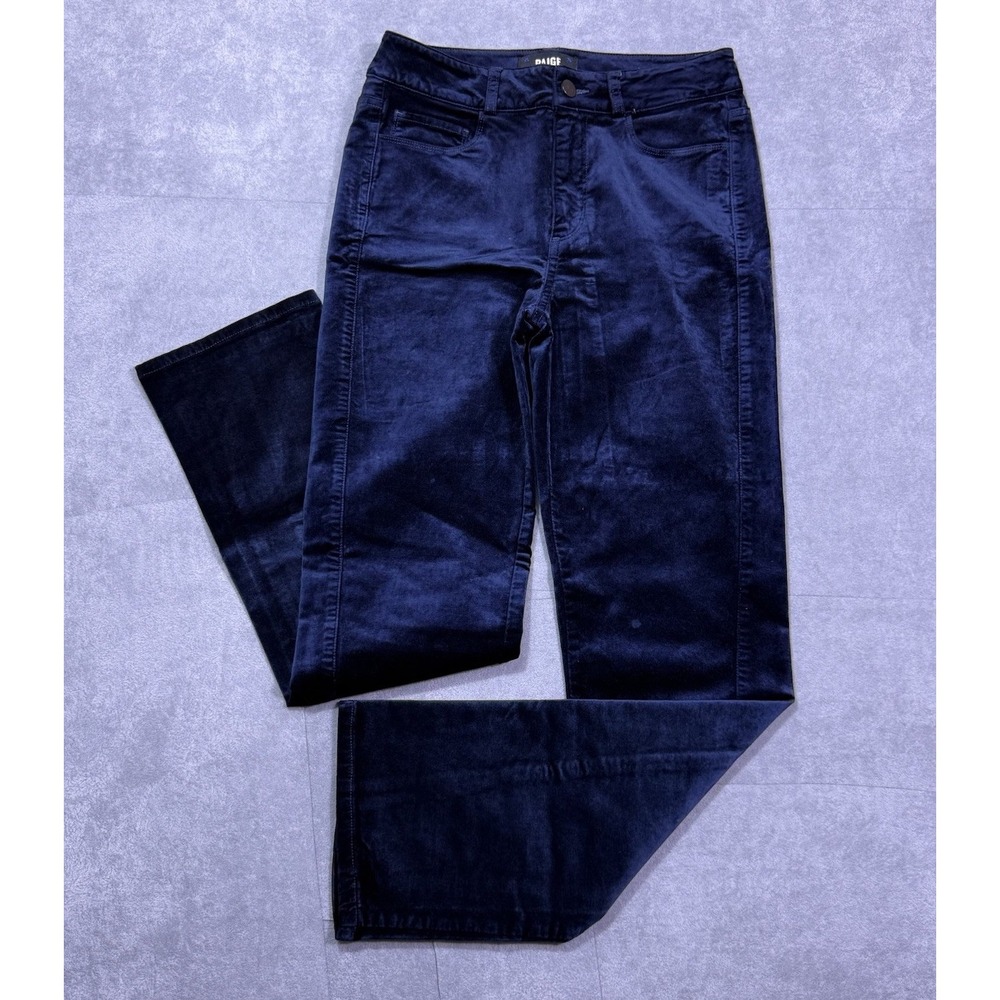 Paige Jeans Womens 25x28 Velvet Straight Leg Midrise Deep Indigo USA Boho